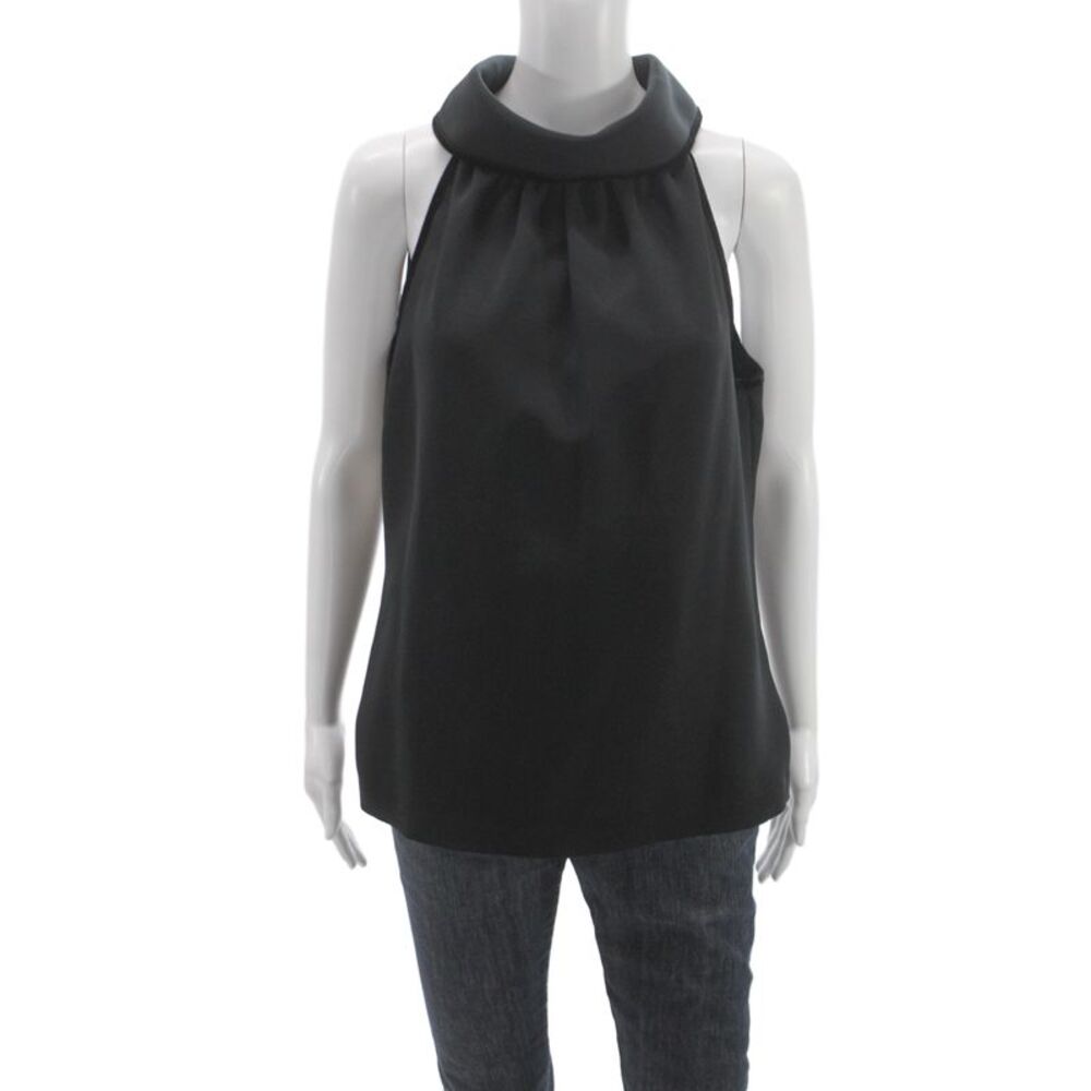 STS Sail To Sable Womens Black Mock Neck Sleeveless Blouse Classic Size M
